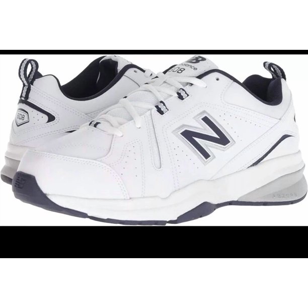 New Balance Men's 608 V5 Casual Comfort Cross Trainer, White/Navy, 10 M US
