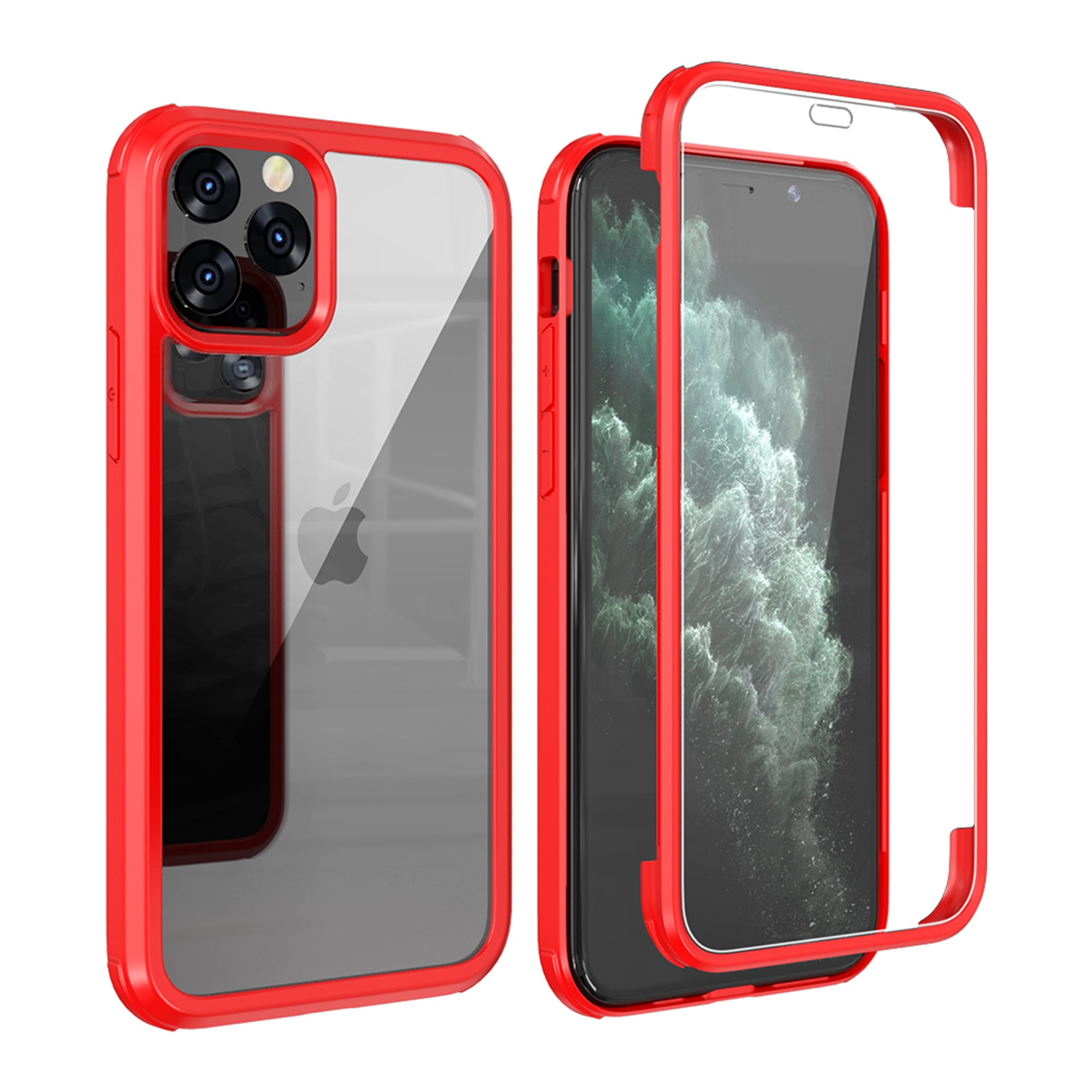 Dteck iPhone Xs Case, Dual Layer Full Body Shockproof Protection Case Double Sides Tempered Glass Cover Flexible TPU Bumper for iPhone Xs / iPhone X