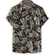 thumbnail image 3 of Camisa negra con estampado 3D de plantas para hombre, camisas hawaianas de manga corta con solapa de verano, blusa holgada con botones de estilo callejero de Harajuku, ropa para hombre, 3 of 5