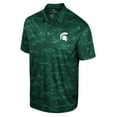 thumbnail image 2 of Men's Colosseum Green Michigan State Spartans Daly Print Polo, 2 of 3