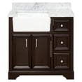 thumbnail image 6 of Zelda 36" Farmhouse Bathroom Vanity with Chocolate Cabinet and Carrara Marble Top, 6 of 6