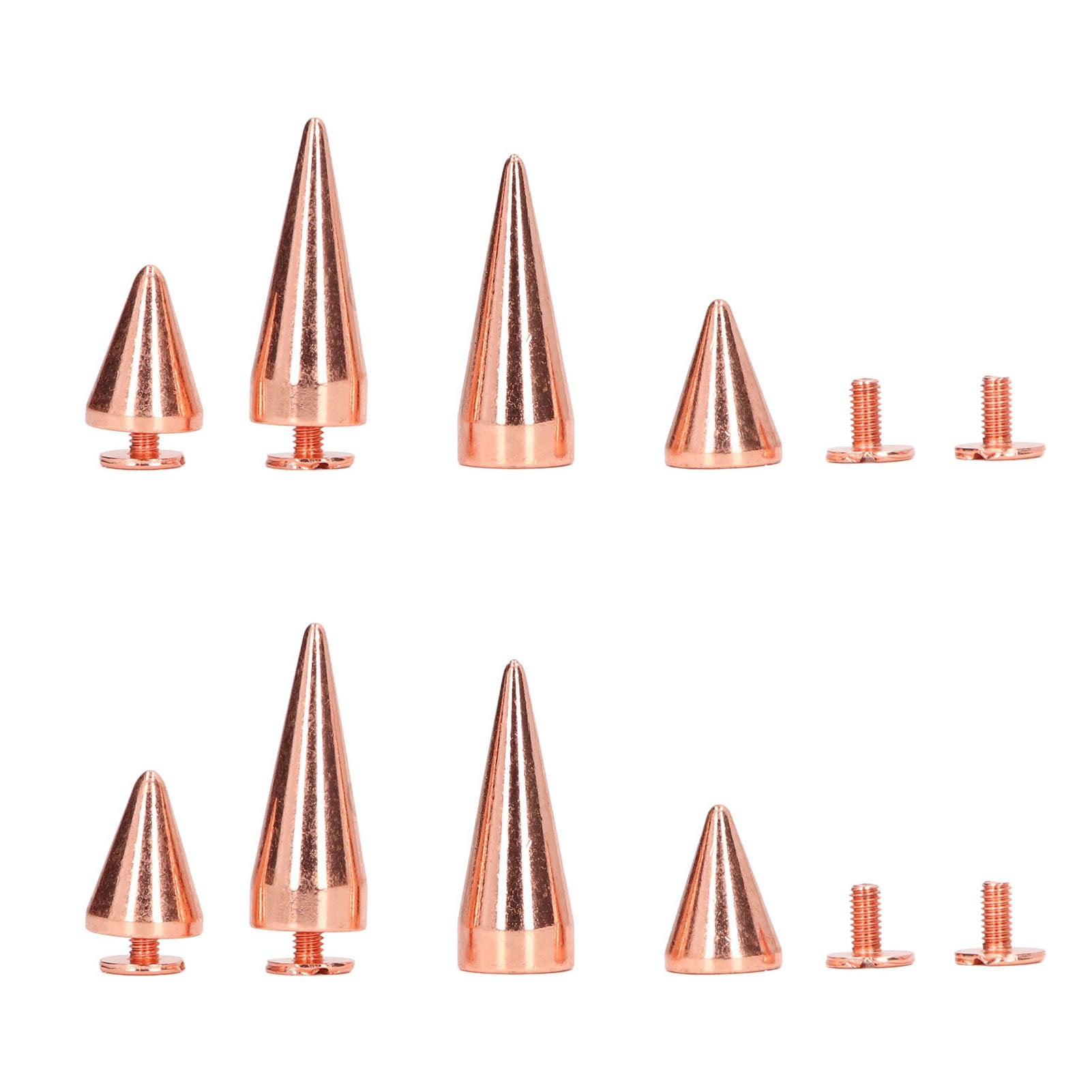 Punk Cone Spikes Studs, Rose Gold 10 Pcs Punk Cone Spikes Hand Polished