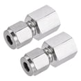 thumbnail image 1 of Unique Bargains G1/4 Female Thread x 1/4' Tube OD Compression Tube Fitting 304 Stainless Steel 2Pcs, 1 of 5