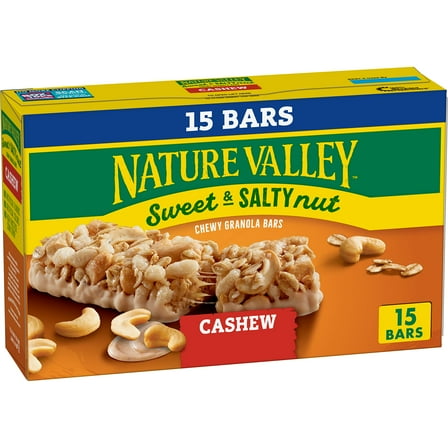Nature Valley Granola Bars, Sweet And Salty Nut, Cashew, 1.2 Oz, 15 Ct