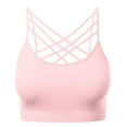 thumbnail image 1 of Women's Novelty Bras Seamless Triple Criss-Cross Front Bralette Sports Bra (No Pad), 1 of 4