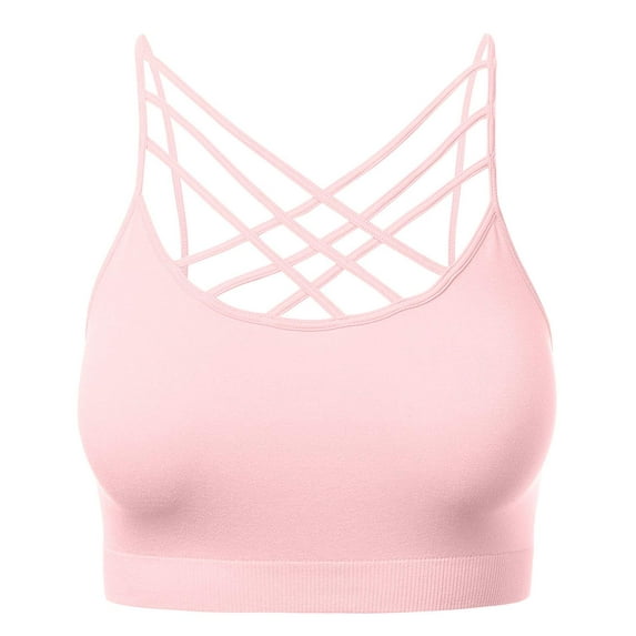 Women's Novelty Bras Seamless Triple Criss-Cross Front Bralette Sports Bra (No Pad)