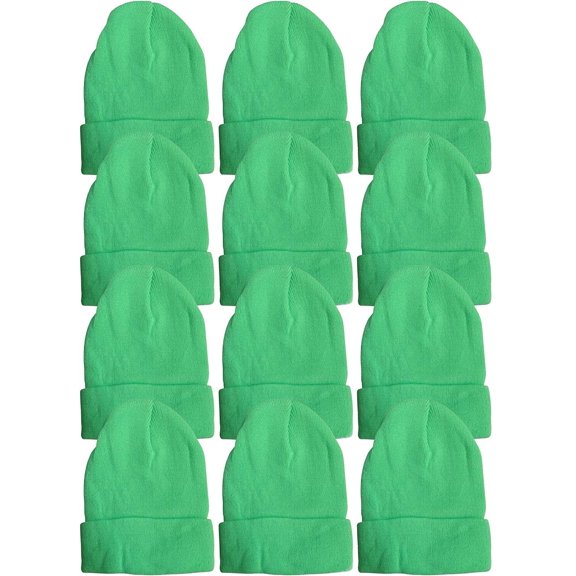 12 Winter Toboggan Beanie Hats by Yacht & Smith Thermal Sport Mens Womens, Assorted