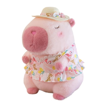 STARTIST Soft Capybara Plush Toy Simulation Cute Plush Capybara Doll Car Decorative Capybara Plush Doll Hugging Gifts for Girls Adults Pink 23cm
