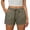 Army Green, variant on Womens Casual Gauze Shorts Summer Cotton Linen Shorts Cozy Elastic Drawstring Waist Mini Shorts Solid Color Wide Leg Shorts with Pockets