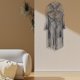 thumbnail image 5 of Aro de atrapasueños, artesanía, decoración de pared bohemia, adorno, artesanía, tapiz con borlas, macramé Gris, 5 of 7