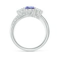 thumbnail image 2 of ANGARA Natural Tanzanite and Diamond Three Stone Bypass Engagement Ring in 14K White Gold for Women (Size-6mm) | December Birthstone, Anniversary, Jewelry Gift for Women | Natural Tanzanite Ring, 2 of 8