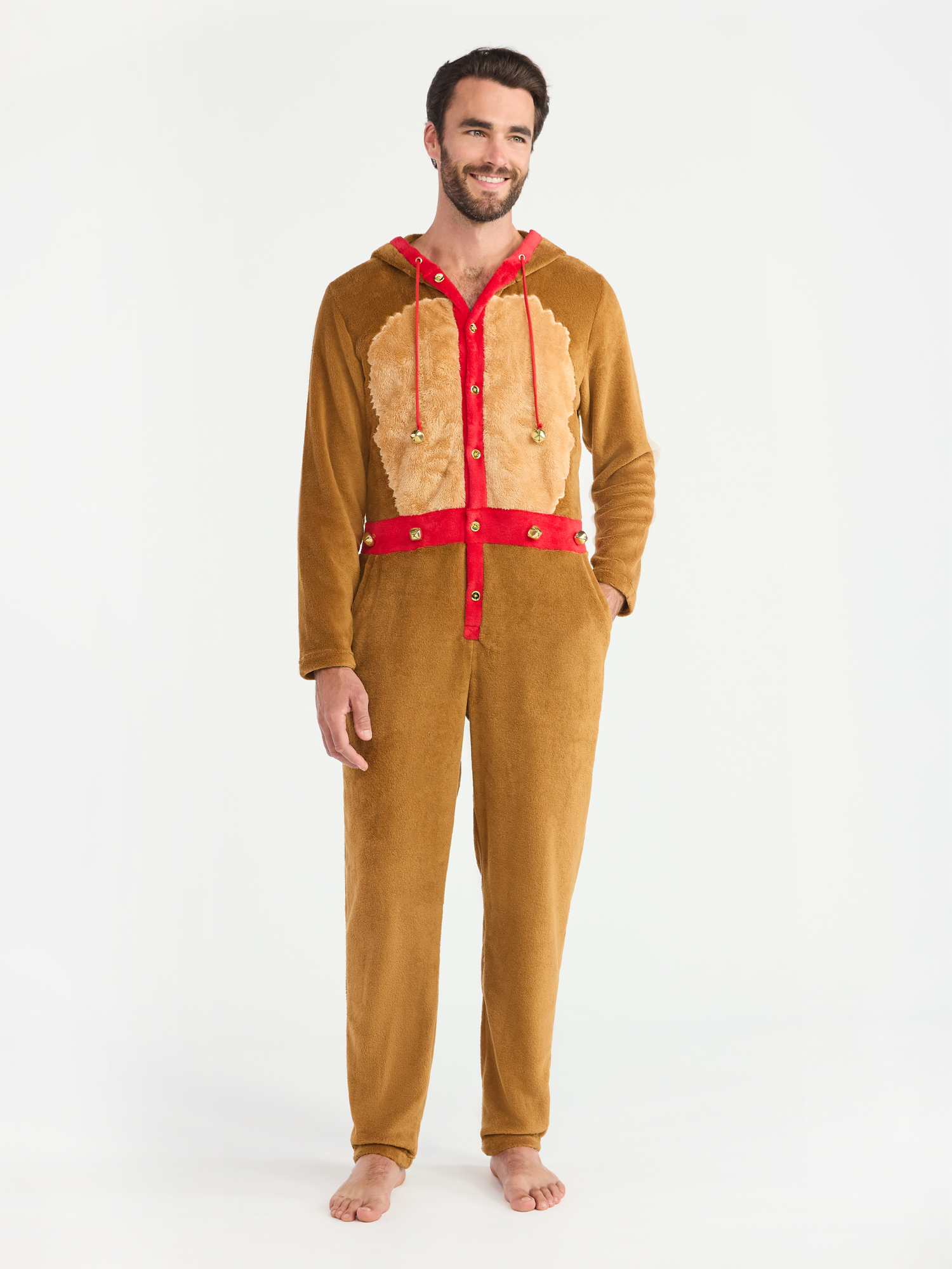 Christmas Men's SantaCon One-Piece Reindeer Union Suit from Holiday Time, Sizes M-XL