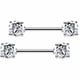 thumbnail image 2 of 14G 5 Pares Anillos para Pezones Anillo para Lengua Acero Quirúrgico Pezones Retenedor Piercing Mujeres Plata Barras Rectas, 2 of 5