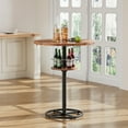 thumbnail image 2 of VECELO Wine Rack Round Pub Table, Vintage Brown, 2 of 12