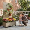 thumbnail image 3 of MAYEERTY 72x35x16 Inch Olive Gray Metal Rectangular Planter Box with Trellis, 5 Piece Set for Outdoor Garden & Patio, 3 of 6