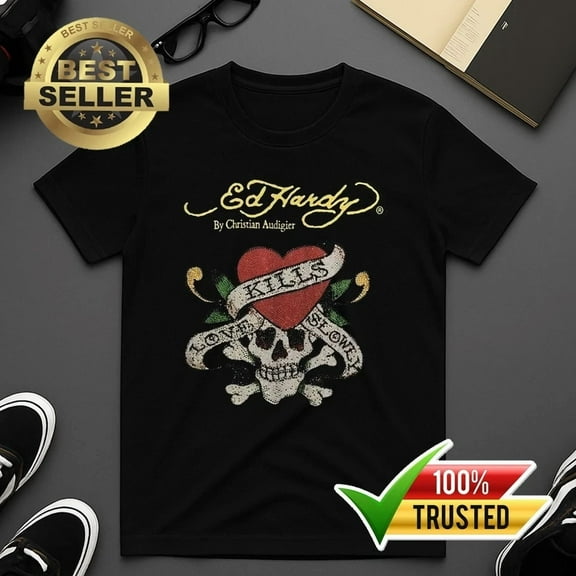 RARE Hardy by Christian Audigier Skill Love Slowly T-Shirt TG5067