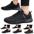 thumbnail image 5 of Mostsola Sneakers Lace up Mens Tennis Shoes Fashion Black Athletic Shoes Mesh Soft Sole Walking Shoe, 5 of 8