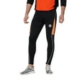thumbnail image 2 of Men's Drawstring Elastic Waist Thermal Running Tights Pants Ankle Zipper Reflective Elements, 2 of 6