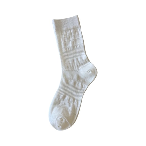 OWUUcdse Crew Socks for Women, All Season Stretchy Casual Lightweight Comfy Socks White Size One Size