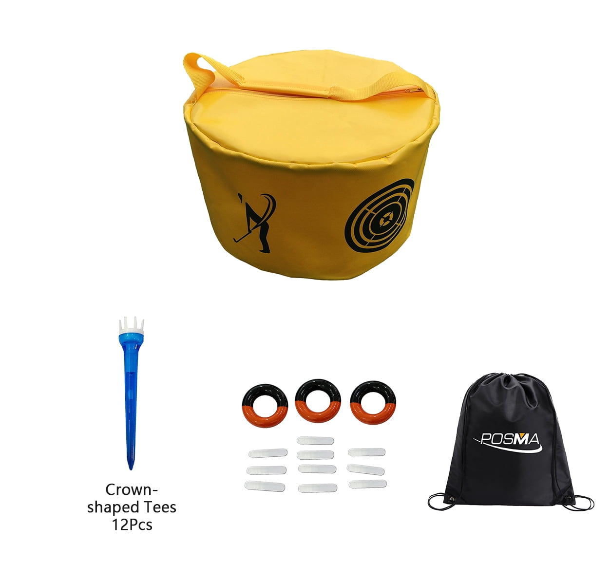 POSMA HB010V Golf Hitting Bag Swing Impact Power Smash Bag Training Set