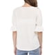 thumbnail image 3 of Blusa de chiffon semitransparente con volantes en el cuello en V y mangas de globo para mujer Inspire Chic, talla 3XL, blanca, 3 of 8