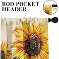 thumbnail image 5 of Farmhouse Sunflowers Kitchen Window Curtains Valance and Tier Set 36 Inch, Summer Floral 3 Piece Set Short Curtains for Window Treatment Tiers for Living Room Bedroom, 5 of 6