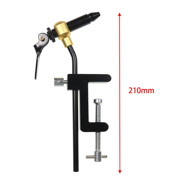 Rotary Fly Tying Fishing Flies Tying Tool Fly Degree Rotation Adjustable Clamp DIY Lure Maker Hook Tool Fishing Accessory, Size: 210 mm, Black