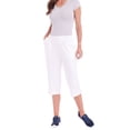 thumbnail image 7 of CATALOG CLASSICS Womens Capri Pants with pockets Elastic Waist Pants - White, XL, 7 of 7