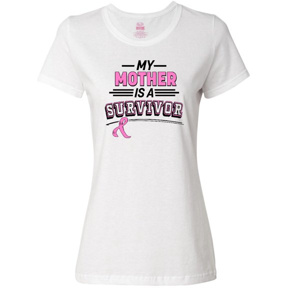Inktastic My Mother is a Survivor Breast Cancer Awareness Women's T-Shirt