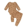 thumbnail image 2 of Qiylii Baby Rainbow  Sun Print Ribbed Outfit Long Sleeve O-Neck Bodysuit+Pants, 2 of 8
