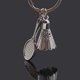 thumbnail image 1 of Llavero de metal con forma de bádminton, llavero pequeño, regalo para el club de la arena, 1 of 6