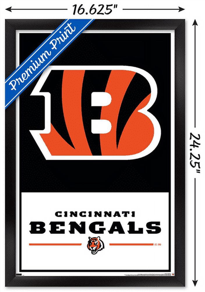 NFL Cincinnati Bengals - Logo 21 Wall Poster, 14.725" x 22.375", Framed