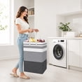 thumbnail image 7 of Brotasdro 2 Pack 75L Large Laundry Basket, Waterproof Collapsible Hamper with Reinforced Handles, Gray, 7 of 7