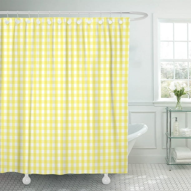 PKNMT Cheerful Rustic Traditional Gingham Checked Pattern in Yellow