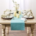 thumbnail image 3 of Contemporary Home Living Ribbed Cotton Table Runner with Scalloped Side Hems - 72" - Teal, 3 of 3