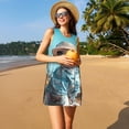 thumbnail image 3 of Easygdp Stylish Dog in Denim Outfit para Vestido Transpirable de Mujer, Vestido Suelto de Manga Corta con Pliegues y Bolsillos para el Verano, 3 of 7