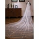 thumbnail image 2 of Velos de novia de boda Lentejuelas brillantes y brillantes que se arrastran largo exquisito tul suave velo catedral con purpurina punteada plateada para novia, 3 m * 1,5 m, una sola capa, 2 of 4