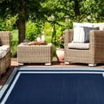 thumbnail image 3 of Flngr 5x8ft Outdoor Rug, Waterproof Reversible Patio Rugs, Outdoor Area Rug Foldable Plastic Camping Rugs for Outside RV, Patio,Picnic,Camper,Balcony,Porch (Blue &White), 3 of 12