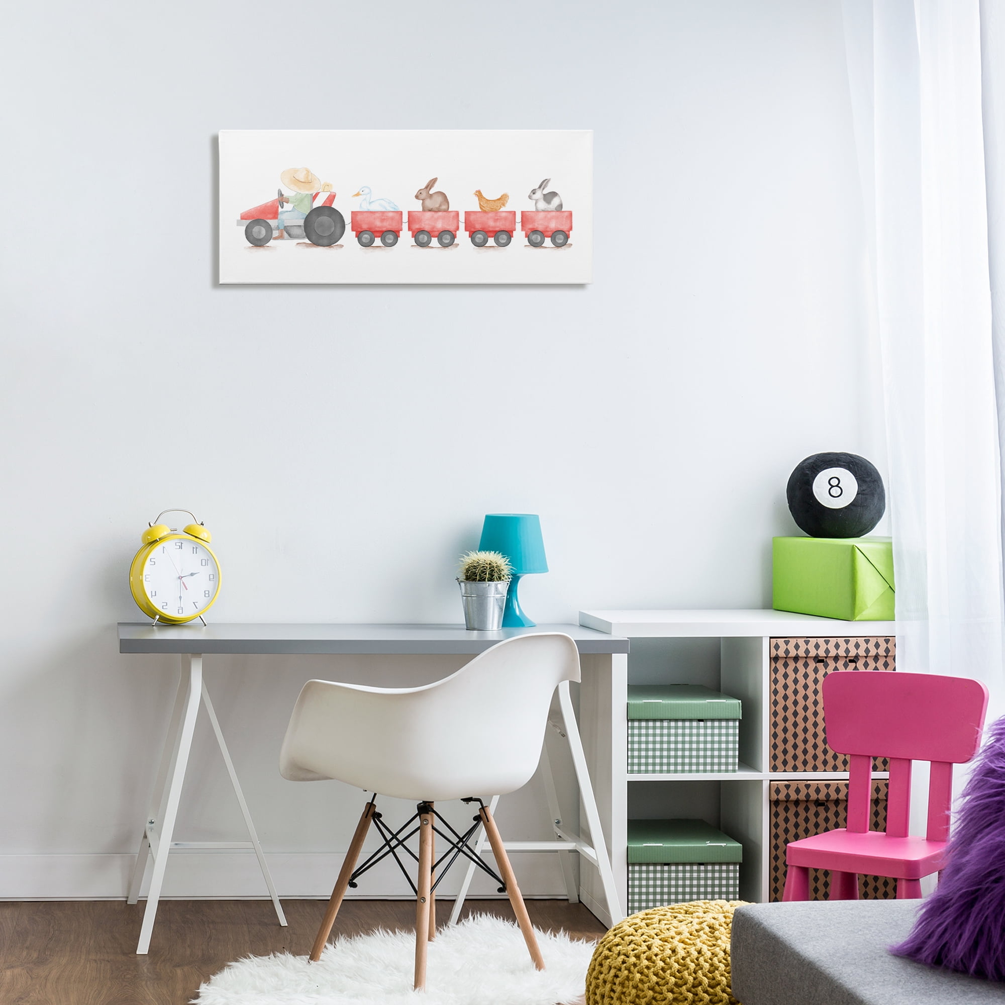 Stupell Industries Farm Animals Locomotive Animals & Insects Painting Gallery Wrapped Canvas Art Print Wall Art, 30 x 13