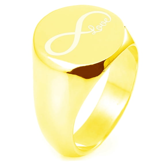 Sterling Silver Infinity Love Engraved Round Flat Top Polished Ring