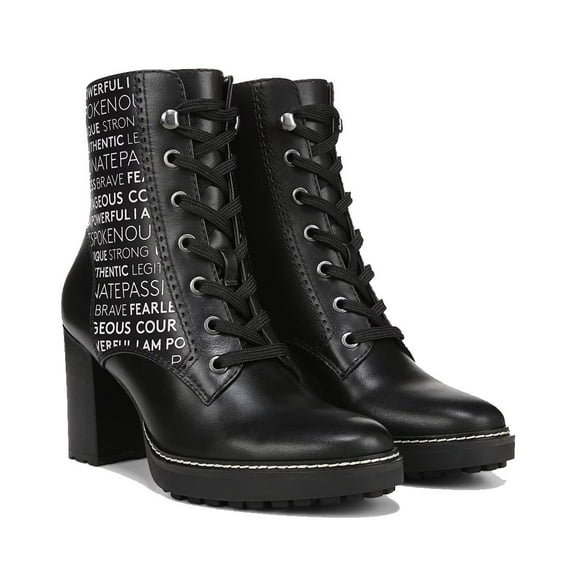 Naturalizer Womens Callie Power Lace Up Ankle Boots Black 7W