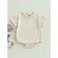 thumbnail image 2 of Bagilaanoe Newborn Baby Boy Rompers Letters Print Short Sleeve Bodysuits 3M 6M 12M 18M 24M Infant Casual One Piece Short Jumpsuit, 2 of 9