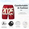 thumbnail image 3 of Fotbe Happy New 2025 Year Men’s Swim Trunks Quick Dry Swim Shorts Board Shorts with Mesh Lining-3X-Large, 3 of 9