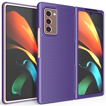 Nakedcellphone Case for Galaxy Z Fold 2, Slim Hard Shell Protector Cover [Anti-Fingerprint, Grid Texture] for Samsung Galaxy Z Fold 2 5G Phone (2020, SM-F916)