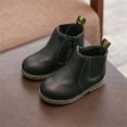 thumbnail image 6 of Toddler Kids Girls Zipper Round Toe Chunky Chelsea Ankle Boots Low Heel Slip On Dress Booties Winter Shoes, 6 of 9