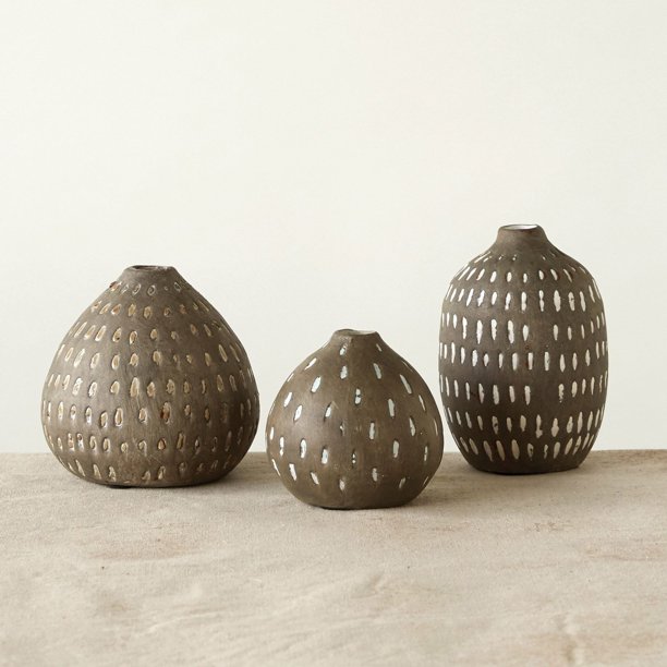 3R Studios Brown Decorative Vases Set of 3