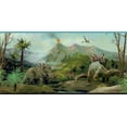 thumbnail image 1 of Dundee Deco Prepasted Wallpaper Border - Kids Dinosaurs Blue, Brown, Green, Grey, 15 ft x 9 in, 1 of 4