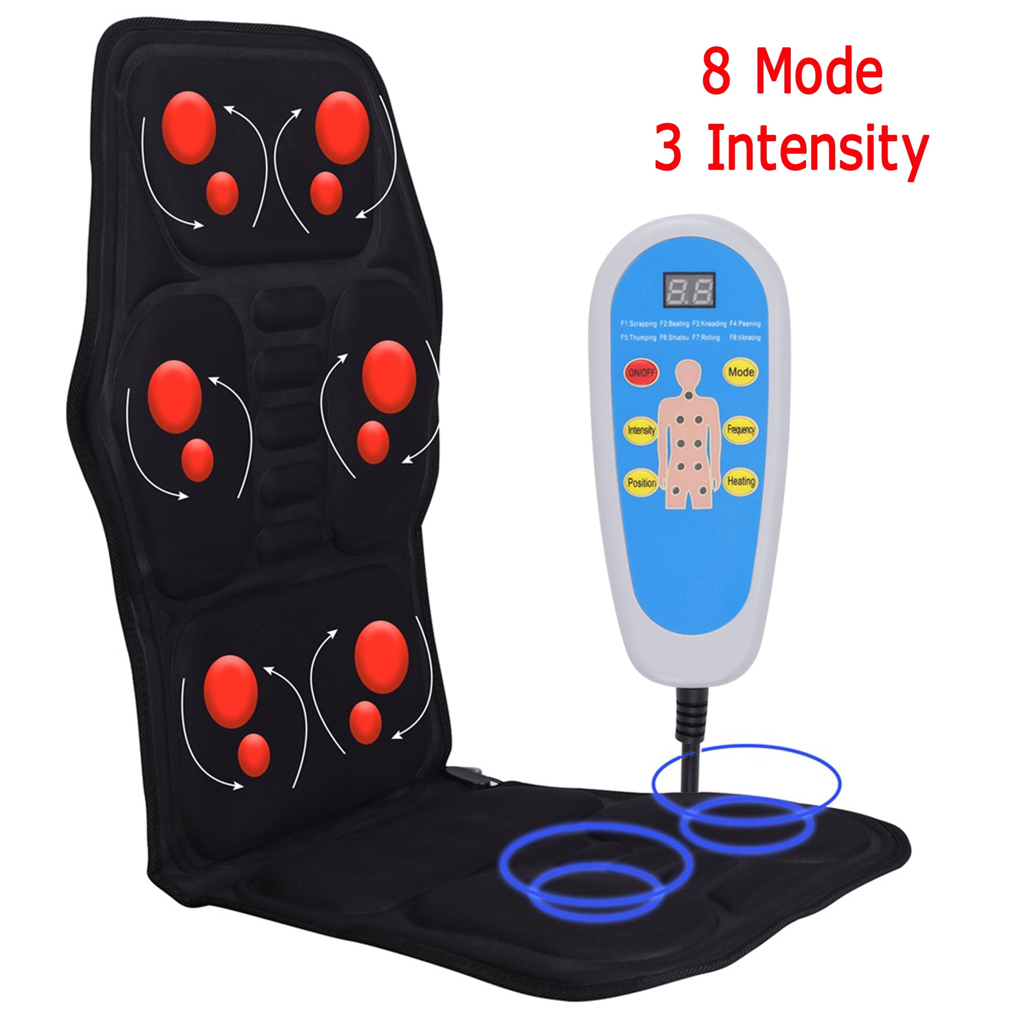 SAYFUT 8 Mode 3 Intensity Full Body Shiatsu Back Massage Chair Pad