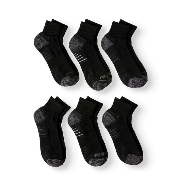 Men‘s Pro Platinum Quarter Cut Socks, 6 Pack - Walmart.com