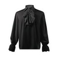 thumbnail image 5 of IROINNID Medieval Shirt for Women Classic Renaissance Steampunk Style Lace Collar Ruffled Sleeve Shirt,Black, 5 of 6